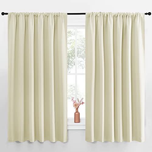 Blackout Curtains for Bedroom (Beige / 70"W x 63"L (Pack of 2))