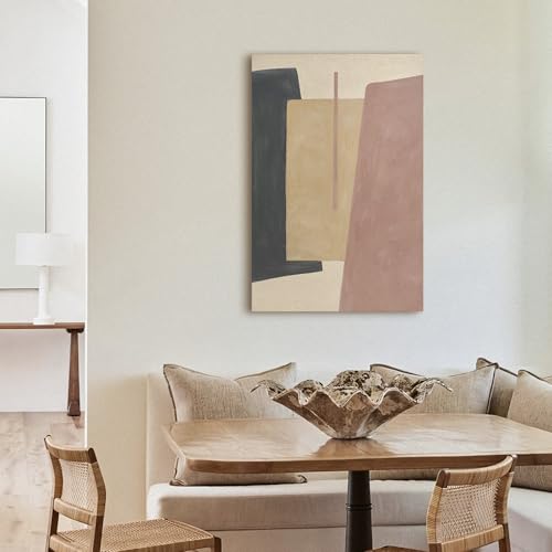 Modern Abstract Neutral Minimalist Geometric Canvas Wall Art for Home Decor (58 / 24"L x 36"W)