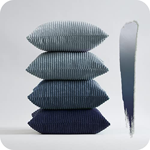 Navy Blue Euro Shams Decorative Throw Pillow Covers 26x26 Inch Set of 4 (Blue / 26" x 26" (Pack of 4))