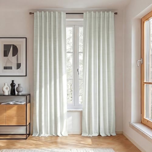 Ivory White 100% Blackout Curtains for Bedroom (Ivory White / 52"W x 108"L (Pack of 2))