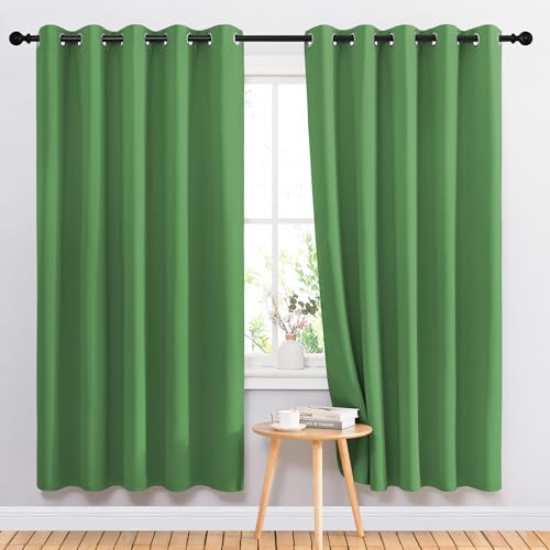 Blackout Draperies Curtains Panels (Forest Green / 66"W x 72"L (Pack of 2))