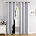 100% Blackout Curtains for Bedroom 84 Inches Long 2 Panels Set (38"W x 84"L (Pack of 2) / Greyish White)