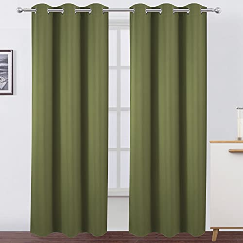 Blackout Curtains 38 x 84 inch (Olive Green / 38"W x 84"L (Pack of 2))
