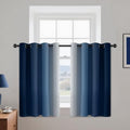 Ombre Curtains Blue and Greyish White for Living Room (52"W x 36"L (Pack of 2) / Blue)