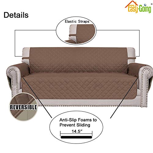 Reversible Couch Cover for 3 Cushion Sofa (Brown/Beige / Large Sofa)