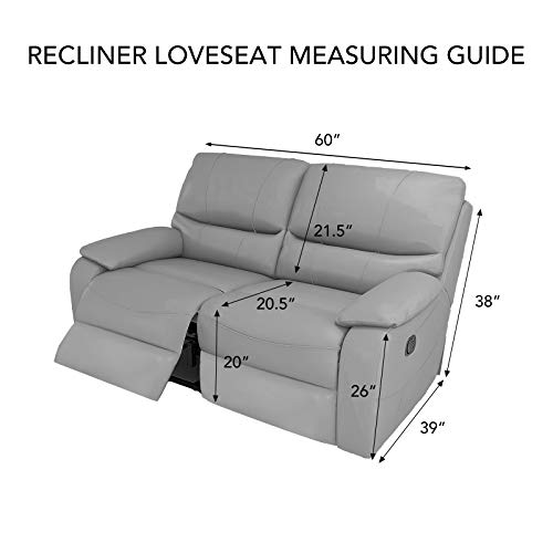 Super Stretch Loveseat Recliner Sofa Couch Cover with Pocket (Medium Recliner Loveseat / Taupe)