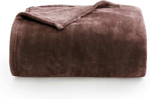 Fleece Blanket Soft Plush Full Bed Blanket Brown 84"x90" (Brown / Full(84"x90"))