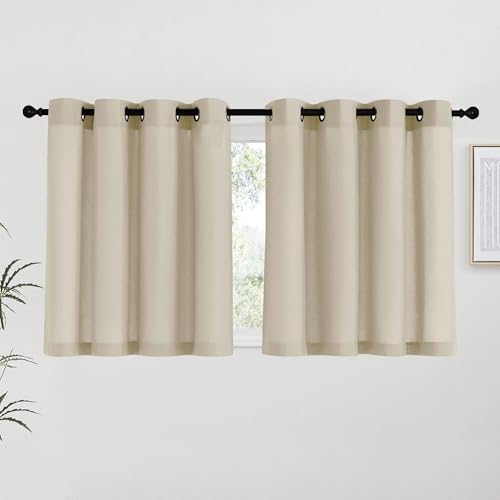 Angora Linen Kitchen Curtains 36 inch Length (Angora / 55"W x 36"L (Pack of 2))