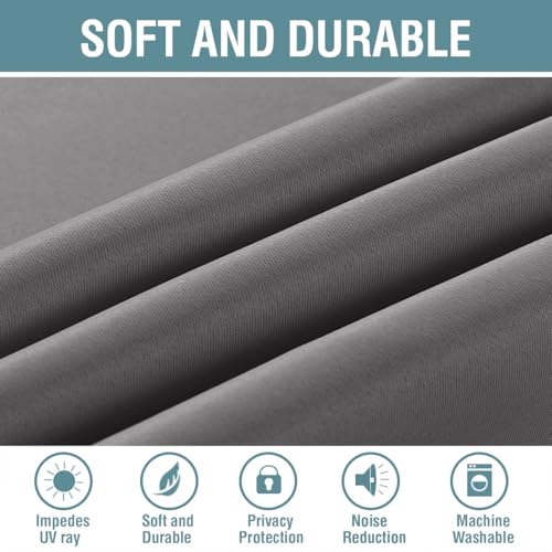 Blackout Curtain for Living Room Thermal Insulated Window Treatment Curtain Extra Long 108 inch Length Energy Saving Solid Grommet Top Blackout Drape (52"W x 108"L (Pack of 1) / Bluish Gray)