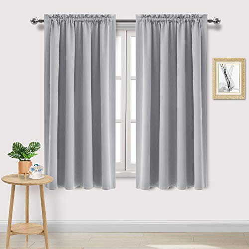 Blackout Curtains Room Darkening Thermal Insulated Bedroom Curtains Window Curtain Panels (Silver Grey / 52"W x 63"L (Pack of 2))