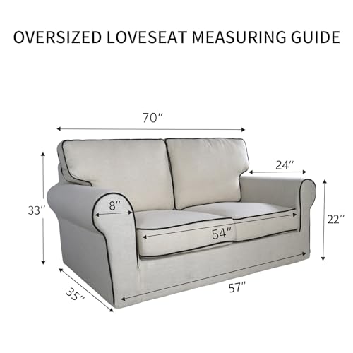 Oversized Loveseat Covers Couch Covers for Sofa Grayish Green (Medium-XL Oversized Loveseat / Grayish Green)
