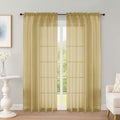 Gold Sheer Curtains 72 Inches Long 2 Panels Set (Gold / 59"W x 72"L (Pack of 2))