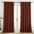 100% Absolutely Blackout Linen Curtains with Thermal Insulated Liner (62"W x 102"L (Pack of 2) / Burnt Orange)