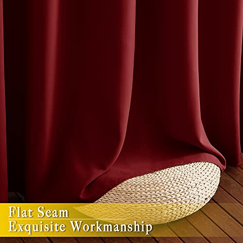 Glass Door Curtains for Window (Burgundy Red / 80"W x 84"L (Pack of 1))