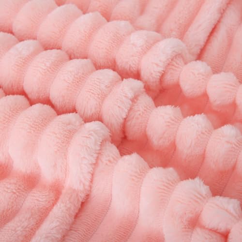 Light Pink Fleece Throw Blanket 50”×70” for Couch Sofa Livingroom (Light Pink / 50×70inch)