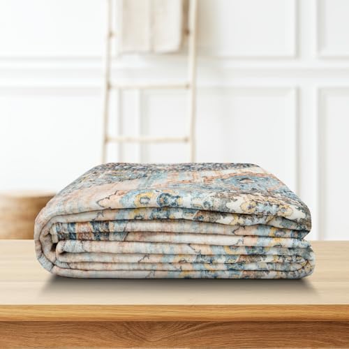 3x8 Washable Runner Rug Blue Vintage Rugs for Hallway (Blue / 3' x 8' (Rectangular))