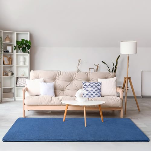 Modern Soft Hallway Runner Rug (2' x 8' (Runner) / Blue)