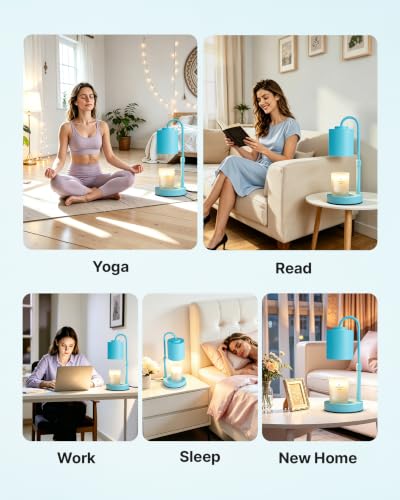 Dimmable Candle Warmer Lamp with Timer (Light Blue)
