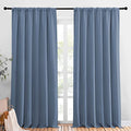 Blackout Curtains Window Draperies (Stone Blue / 70"W x 95"L (Pack of 2))