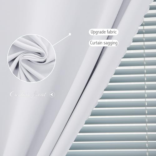 Self Adhesive Curtains Portable Blackout Curtain Simple and Easy to Install Bedroom Window Thermal Lnsulated Kitchen Room Darkening Black Small Drapes (59"W x 96"L (Pack of 1) / White)