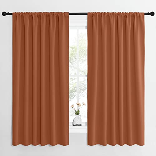 Blackout Curtains and Drapes (Burnt Orange / 62"W x 63"L (Pack of 2))