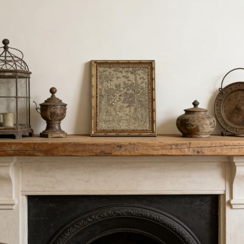 Vintage Gold Framed Wall Art Antique Sketch Landscape Wall Decor Picture Dark Moody Retro Country Farmhouse Gallery Aesthetic Poster Print for Living Room Bedroom Kitchen Shelf 12x16in (Antique Sketch / 16"l X 12"w)