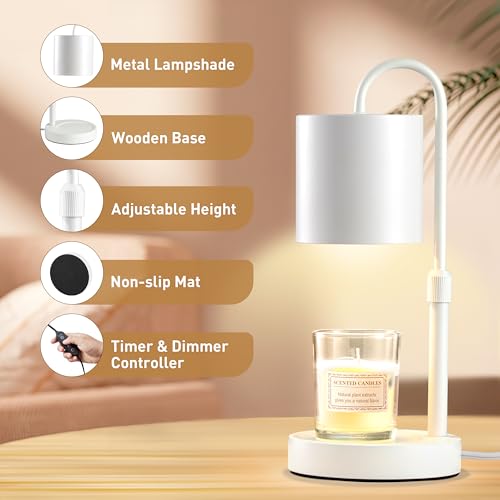 Dimmable Candle Warmer Lamp with Timer (White)