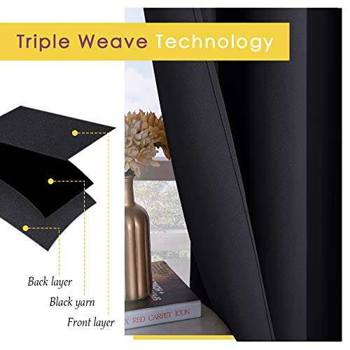 Blackout Draperies Window Curtain Panels (Black / 60"W x 84"L (Pack of 2))