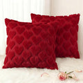 Red Heart Cute Girl Faux Fur Throw Pillow Covers 20x20 Set of 2 (Red Heart / 20" x 20" (Pack of 2))