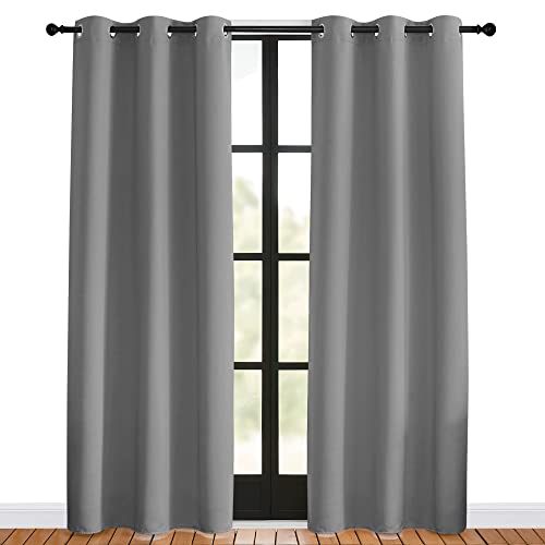 Bedroom Curtains Blackout Drapery Panels (Silver Gray / 42"W x 80"L (Pack of 2))