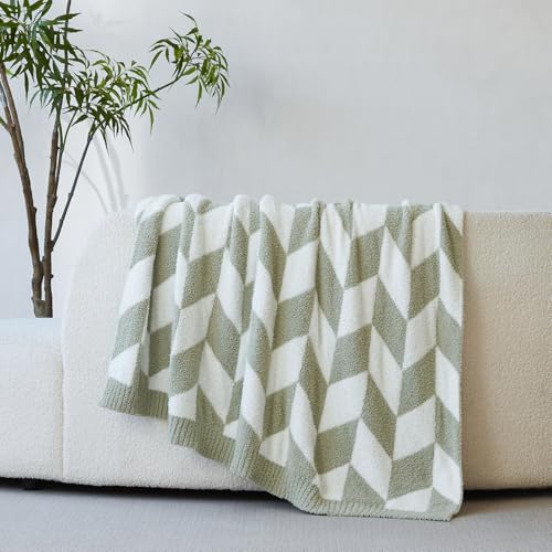 Chevron Throw Blanket for Couch (Chevron Green / Throw (50"x60"))