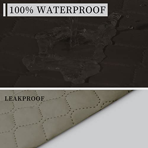 Double Protection 100% Waterproof Sofa Covers for Living Room (Chocolate/Beige / Sofa X Large)