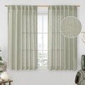 Sage Grey Semi Sheer Linen Curtains 45 Inches Long 2 Panels (Sage Grey / 52"W x 45"L (Pack of 2))