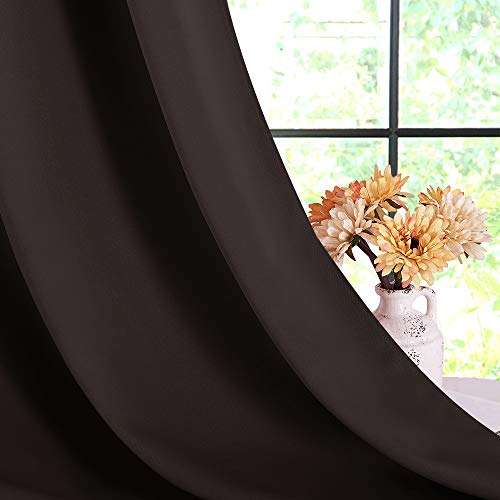 Living Room Blackout Draperies Curtains (Toffee Brown / 42"W x 54"L (Pack of 2))