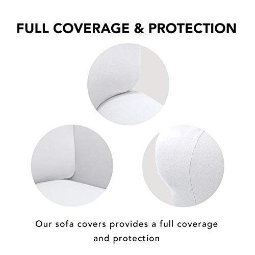 Stretch Oversized Couch Covers Fleece Sofa Slipcovers White (X-Large Oversized Sofa / White)