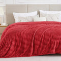 Ribbed King Size Blanket for Bed (Red / King(108"x90"))