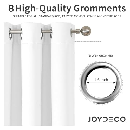 Curtains 84 Inches Long 2 Panels Set (Pure White / 52"W x 84"L (Pack of 2))