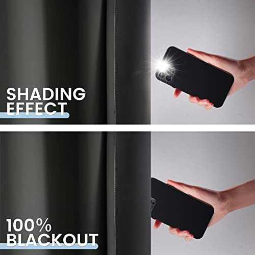 100% Blackout Ombre Bedroom Curtains Grey and Greyish White (52"W x 72"L (Pack of 2) / Gray White)