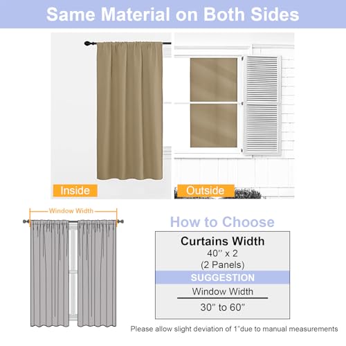 Ava Taupe Blackout Curtains for Bedroom (Taupe / 40"W x 72"L (Pack of 2))