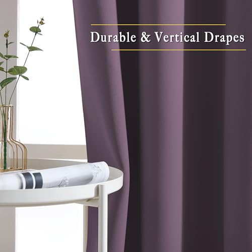 Plum Curtains and Drapes for Living Room (Plum / 52"W x 95"L (Pack of 2))