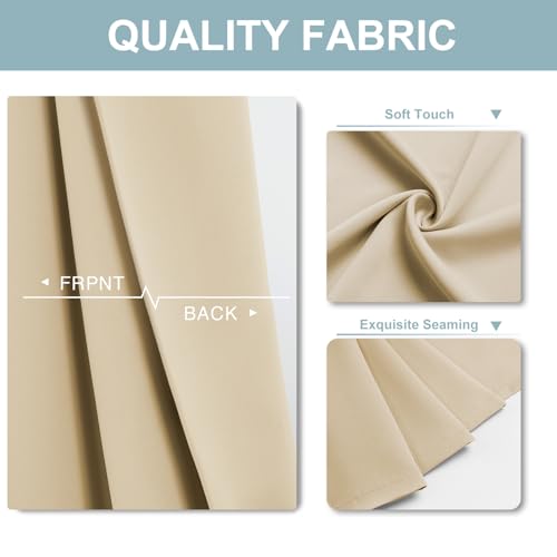 Blackout Curtains for Bedroom and Living Room 63 Inches Long (52"W x 63"L (Pack of 2) / Biscotti)