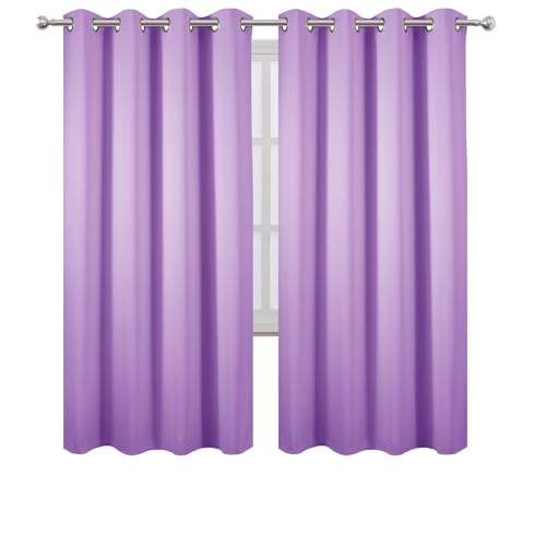Blackout Curtains 66 x 72 Inch Long Lavender Curtains Set of 2 Panels Room Darkening Curtains for Bedroom and Living Room (Lavender / 66"W x 72"L (Pack of 2))
