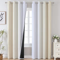 Beige and Greyish White Ombre Blackout Curtains Living Room 102 Inches Long (Beige and Greyish White / 52"W x 102"L (Pack of 2))