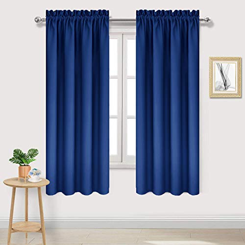 Blackout Curtains for Bedroom Living Room 38 x 63 Inch Long 2 Panels (Classic Blue / 38"W x 63"L (Pack of 2))