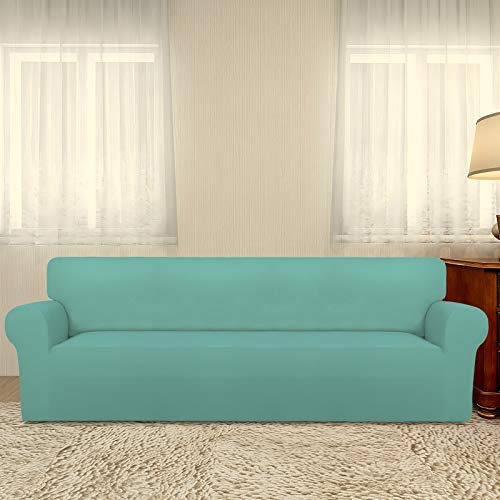 Stretch Couch Covers for Sofa 4 Seater Slipcovers Cyan (XX-Large 4-Seater Sofa / Cyan)