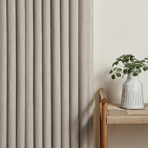 Taupe Burlywood Pinch Pleated Linen Curtains 96 Inches Long (Burlywood Birch / 40"W x 96"L (Pack of 2))