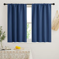 Short Blackout Curtains for Bedroom (Navy Blue / 42"W x 48"L (Pack of 2))