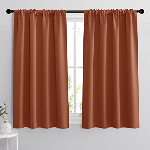 54 inch Blackout Curtains for Living Room Bedroom (Burnt Orange / 42"W x 54"L (Pack of 2))