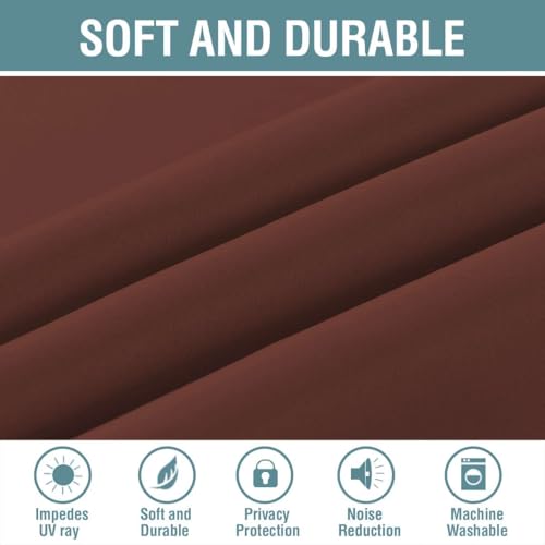 Blackout Curtain for Living Room Thermal Insulated Window Treatment Curtain 54 inch Length Energy Saving Solid Grommet Top Blackout Drape (52"W x 54"L (Pack of 1) / Rust)