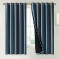 100% Blackout Lined Curtains (Smoky Blue / 70"W x 63"L (Pack of 2))